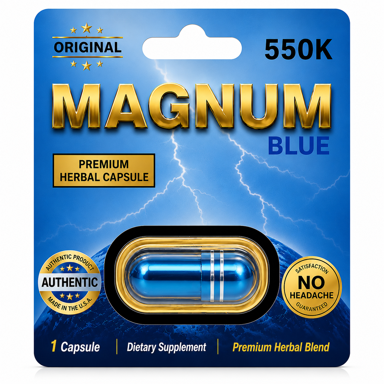 Magnum 550K Blue Capsules |Herbal Wellness Support