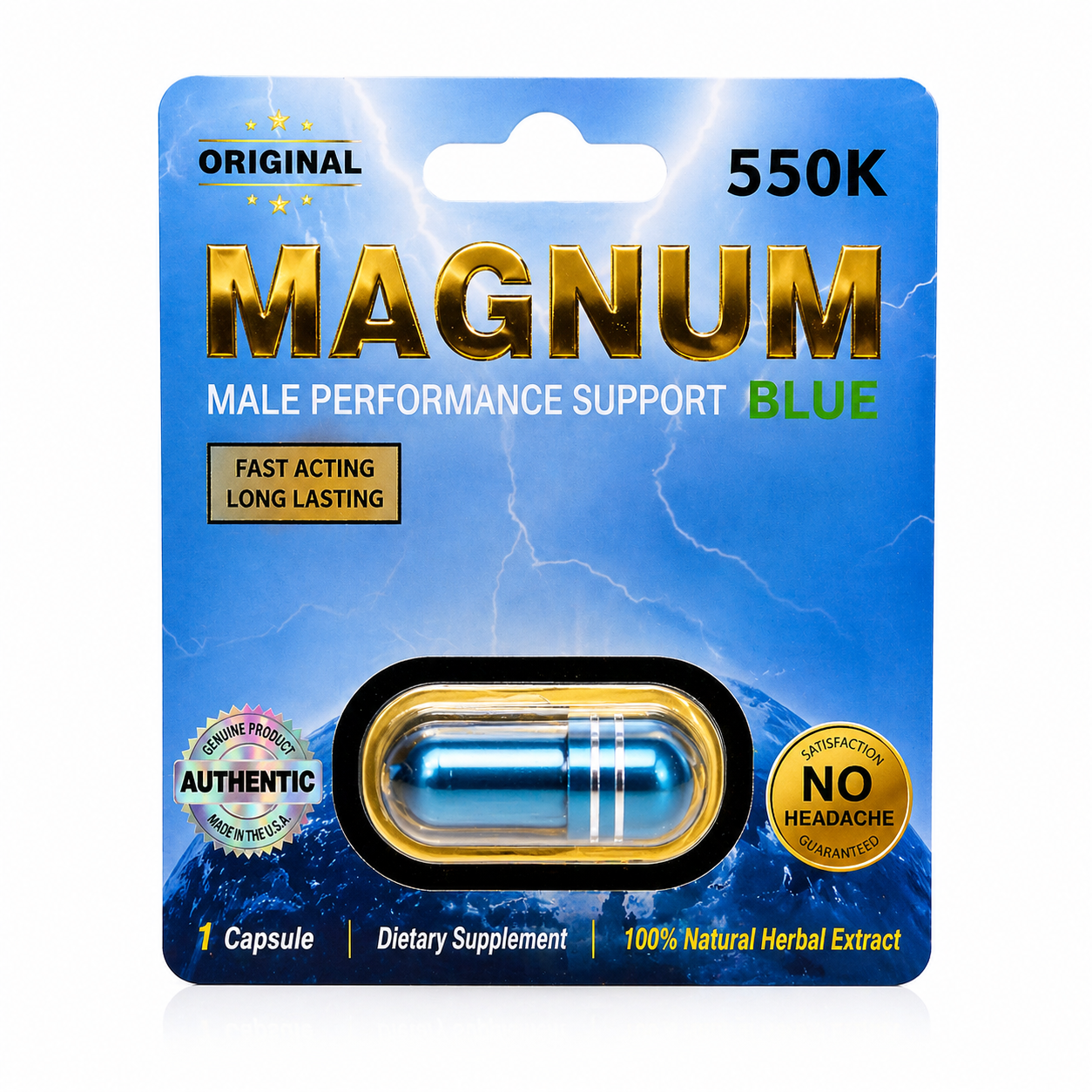 Magnum 550K Blue Capsules |Herbal Wellness Support
