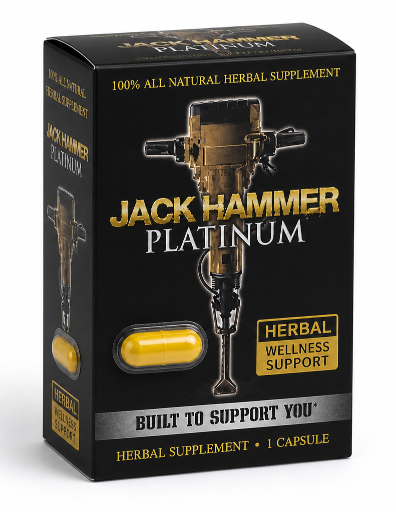 Jack Hammer Platinum capsules box and blister packaging real product image showing full package and capsule