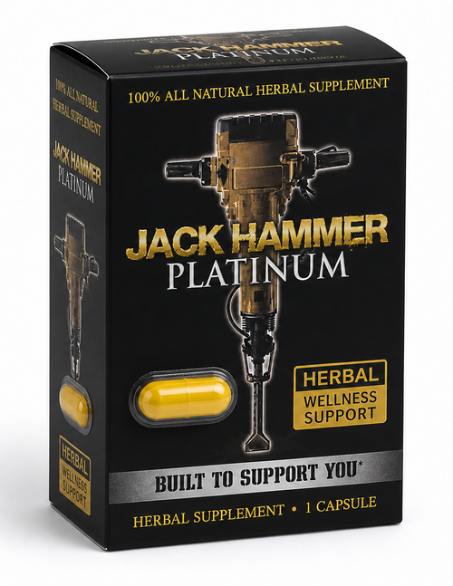 Jack Hammer Platinum capsules box and blister packaging real product image showing full package and capsule